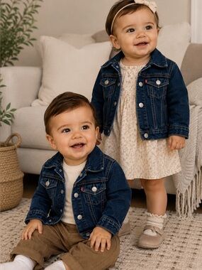 Levi’s Baby Denim Trucker Jacket 24M Unisex Classic Jean Coat Retro Country Cute